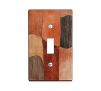 Cubierta decorativa para interruptor de bloque de color naranja y marrón, 1 interruptor, placa de pared geométrica retro vintage, placa frontal eléctrica moderna para decoración de dormitorio y sala
