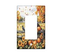 Cubierta decorativa para interruptor de caballo de otoño, 1 banda, balancín individual, cubierta de placa de pared para vallas de granja de otoño, tamaño estándar, placa frontal eléctrica de campo