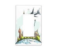 Cubierta decorativa para interruptor de construcción de la Tierra con mapa del mundo, 1 banda, placa de pared para interruptor de aerolínea, placa frontal eléctrica de estatua de la libertad para