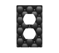 Cubierta decorativa para interruptor de luz con botones en forma de diamante con textura de tela negra, placa de pared para cocina, baño, tamaño 7 x 11,4 cm