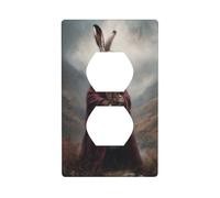 Cubierta decorativa para interruptor de luz con copa de vino tinto montañas de liebre, 1 banda, placa de pared para cocina, baño, tamaño 7 x 11,4 cm