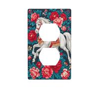 Cubierta decorativa para interruptor de luz con diseño de caballos corriendo retro, 1 banda, placa de pared para cocina, baño, tamaño 7 x 11,4 cm