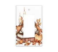 Cubierta decorativa para interruptor de luz con diseño de perro Basset Hound de otoño, placa frontal eléctrica de 1 banda, libro de velas de otoño, calabaza, para cocina, baño, decoración de cubierta