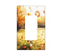 Cubierta decorativa para interruptor de luz con diseño de perro cocker spaniel, 1 banda, divertida placa frontal eléctrica de otoño para habitación, hojas de arce, bonita placa de interruptor para