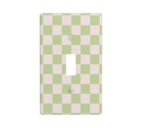 Cubierta decorativa para interruptor de luz con patrón de cuadros grises, 1 interruptor, placa de pared para cocina, granja, dormitorio, baño, decoración artística