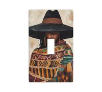 Cubierta decorativa para interruptor de luz con sombrero de mujer negra africana, 1 banda, placa de pared para cocina, granja, dormitorio, baño, decoración artística