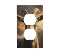 Cubierta decorativa para interruptor de luz de cabra con ojos sabios, 1 banda, placa de pared para cocina, baño, tamaño 7 x 11,4 cm
