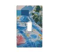 Cubierta decorativa para interruptor de luz de gato blanco caminando a través de una cama, placa de pared para cocina, granja, dormitorio, baño, decoración artística
