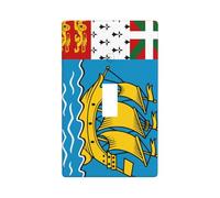 Cubierta decorativa para interruptor de luz de la bandera de San Pedro Miquelón, 1 banda, placa de pared para cocina, granja, dormitorio, baño, decoración artística
