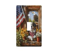 Cubierta decorativa para interruptor de luz de montaña bernesa del 4 de julio, placa de pared con 1 palanca única, placa de interruptor eléctrico de granja de 250 años, placa frontal eléctrica de