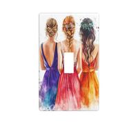 Cubierta decorativa para interruptor de luz de vestidos coloridos de dama de honor, con una sola palanca de 1 banda, para cocina, granja, dormitorio, baño, decoración artística