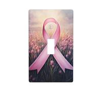 Cubierta decorativa para interruptor de luz, diseño de cinta rosa de esperanza de cáncer de mama, 1 banda, placa de pared para cocina, granja, dormitorio, baño, decoración artística