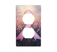 Cubierta decorativa para interruptor de luz, diseño de cinta rosa de esperanza para cáncer de mama, 1 banda, placa de pared para cocina, baño, tamaño 7 x 11,4 cm
