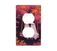 Cubierta decorativa para interruptor de luz, diseño de fantasmas rosas en madera vieja, 1 banda, para cocina, baño, tamaño 7 x 11,4 cm