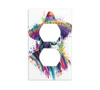 Cubierta decorativa para interruptor de luz, diseño de mono mexicano con sombrero, 1 banda, para cocina, baño, tamaño 7 x 11,4 cm