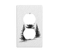 Cubierta decorativa para interruptor de luz, diseño rústico de abeto vintage, 1 banda, placa de pared para cocina, baño, tamaño 7 x 11,4 cm