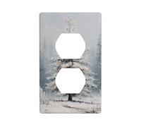 Cubierta decorativa para interruptor de luz, diseño vintage de pino viejo en invierno, 1 banda, placa de pared para cocina, baño, tamaño 7 x 11,4 cm