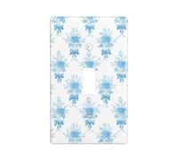 Cubierta decorativa para interruptor de luz floral de encaje azul pastel, 1 interruptor, placa de pared para cocina, granja, dormitorio, baño, decoración artística