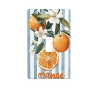 Cubierta decorativa para interruptor de luz naranja sobre azul claro y blanco, 1 interruptor, placa de pared para cocina, granja, dormitorio, baño, decoración artística