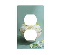 Cubierta decorativa para interruptor de luz para cuenco de arroz blanco, 1 banda, placa de pared para cocina, baño, tamaño 7 x 11,4 cm