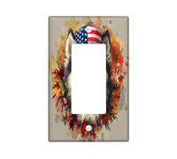 Cubierta decorativa para interruptor de Malamute de Alaska del 4 de julio, 1 banda, basculante individual, cubierta de placa de pared para perro del Día de la Independencia, tamaño estándar, placa
