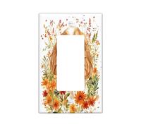 Cubierta decorativa para interruptor de perro, Cocker Spaniel de otoño, acuarela, 1 banda, basculante individual, cubierta de placa de pared floral otoñal, tamaño estándar, placa frontal eléctrica