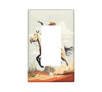 Cubierta decorativa para interruptor de pistola de vaquero occidental vintage, 1 banda, basculante individual, placa de pared retro del suroeste, placa frontal eléctrica del suroeste de los años 70
