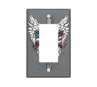 Cubierta decorativa para interruptor del 4 de julio, diseño de alas de ángel, 1 banda, para el Día de la Independencia de Estados Unidos, placa frontal eléctrica de Estados Unidos para decoración de