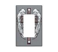 Cubierta decorativa para interruptor del 4 de julio, diseño de alas de ángel, 1 banda, para el Día de la Independencia de Estados Unidos, tamaño estándar, placa frontal eléctrica de Estados Unidos