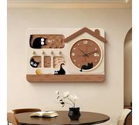 Cubierta Decorativa Para Panel Eléctrico, Moderna Caja De Interruptores De Medidor Abatible, Arte De Pared Oculto, Diseño De Reloj De Pared Silencioso(Brown 2,50 * 77cm/19.7 * 30.3in)