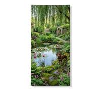 Cubierta decorativa para puerta de estanque de jardín, decoración al aire libre, escena de naturaleza serena, decoración al aire libre, telón de fondo colgante de primavera y verano, suministros para