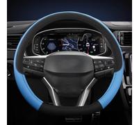 Cubierta Decorativa para Volante De Coche En Forma D Cuero para Asiento para Ateca FR 2017-2020 Accesorios para Automóviles(BLU)