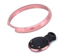 Cubierta del Anillo del Llavero, Akozon Aluminio Inteligente Cubierta del Borde del Anillo del Llavero Repuesto para Mini R55 R56 R57 R58 R59 R60(Rosado)
