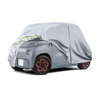 Cubierta del Automóvil Reemplazo para Citroen Ami/Opel Rocks-e/Electric/Fiat Topolino 2020-2024, Lona del Automóvil Garaje del Completo Impermeable Garaje Completo Tiras Reflectantes, Plata