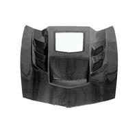 Cubierta del capó motor de fibra carbono, parachoques delantero compatible con Chevrolet Corvette C6 C7 2014-2019(Carbon Fiber Hood)