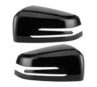 Cubierta del espejo lateral-Espejo de coche-2pcs Cubierta de espejo retrovisor lateral Tapa de ajuste decorativa para A B C E CLS CLA GLA (negro brillante)