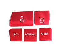 Cubierta del interruptor Compatible Con Toyota Para RAV4 2019 2020 2021, Embellecedor Cubierta Botón Multimedia Control Central Para Interior Coche, Calcomanías Con Lentejuelas(Rojo)