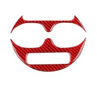 Cubierta del marco del portavasos para Fiat 500 para abarth 595 695 2016-2024, estilo fibra de carbono, panel decorativo interior (carbono rojo)
