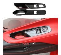 Cubierta del panel del interruptor de elevación de ventana de fibra de carbono para Chevrolet Corvette C8 Stingray w/1LT Coupe 2020-2022