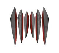 Cubierta del parachoques delantero 4/6 Uds. Universal parachoques delantero labio decoración difusor divisor aletas cuerpo Spoiler Canards Valence Chin(6PCS Carbon Fiber)
