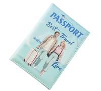 Cubierta del pasaporte para el viaje, caso del pasaporte | Portatarjetas de cartera de viaje | Cartera impermeable Ranuras de tarjeta de administración Pocket para hombres Mujer, azul, Deux personnes