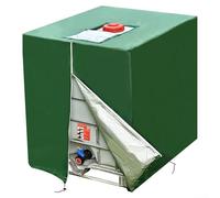 Cubierta del tanque de agua Oxford 210D 1000L para el diseño de la cremallera Cubierta del cubo Anti-viento Ajuste seguro 120x100x116cm Protección contra el clima para barriles al aire libre (verde)