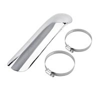 Cubierta del tubo de escape de la curva de acero del escudo térmico del silenciador de escape de la motocicleta(Plata)