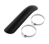 Cubierta del tubo de escape de la curva de acero del escudo térmico del silenciador de escape de la motocicleta(Negro)