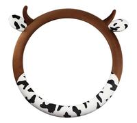 Cubierta del Volante con Estampado de Vacas, Cubierta del Volante de Vaca Antideslizante de 14.5 a 15 Pulgadas con bocinas, & & & Protector automático de Felpa Absorbente de Sudor