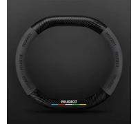 Funda Volante Coche para Peugeot Partner Van 2019-2024,Cuero Microfibra Cubierta Volante Automóvil Antideslizante Protector Volante Coche con Logotipo Emblema Coche Interior Accesorios,DD