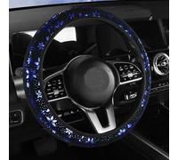 Cubierta del volante del coche Shining Snowflake 4 colores antideslizante lindo para 15 pulgadas mujeres azul