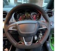 Cubierta del Volante para Asiento para Ibiza 6J FR para Cupra 2015 MII Protector para Volante De Coche Accesorios Antideslizantes(Black Thread1)