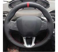 Cubierta del Volante para Peugeot 208 para 2008 Negro Cuero Artificial Protector para Volante De Coche Accesorio(Red Thread1)