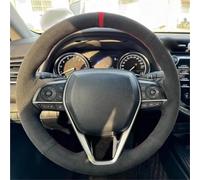 Cubierta del Volante Protector para Volante De Coche Gamuza Cómoda para Toyota para Avalon para Camry para Crown para Corolla 2018-2022 RAV4(Light Blue Thread6)